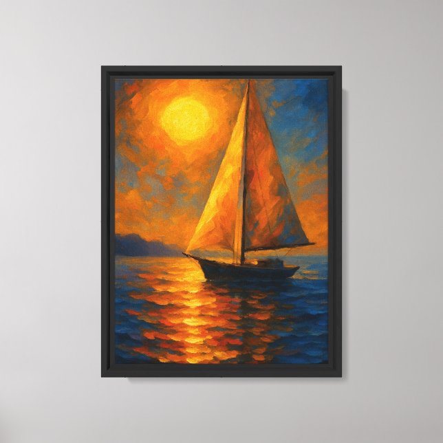 Lienzo Aceite de barco de vela Estilo de barco de sol Imp (Anverso)