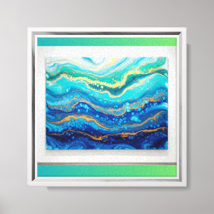 Lienzo Aceite de oleaje oceánico Acrílico Pour Wall Art