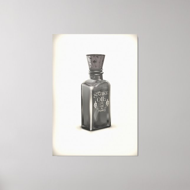 Lienzo Aceite de serpiente "curar todos los dolores" Bote (Anverso)