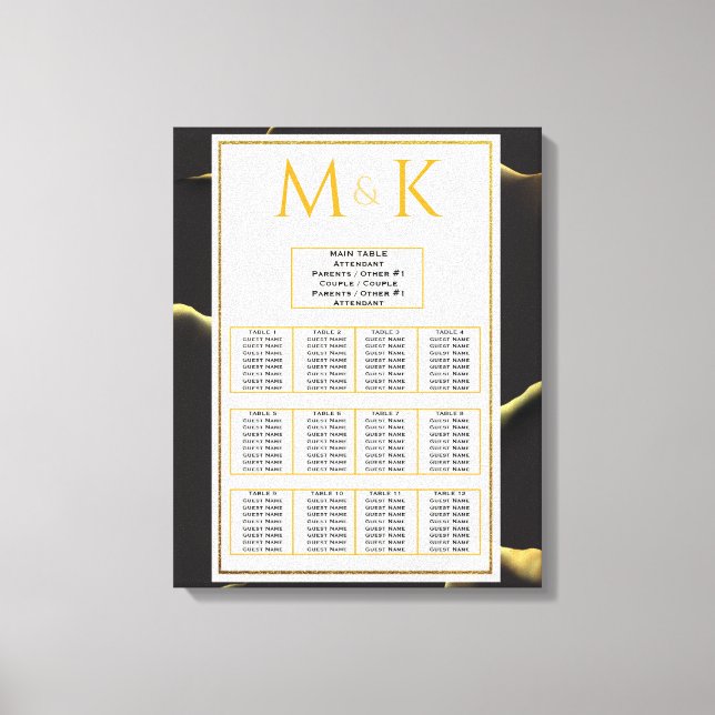 Lienzo Aceite de tinta negro y 💡 dorado moderno abstract (Anverso)