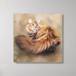 Lienzo Aceite para dibujar retratos de gatos siberianos