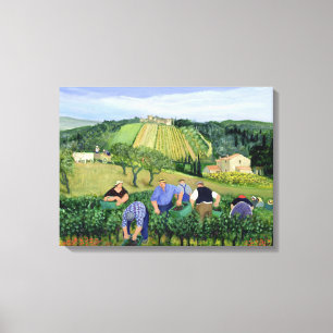 Lienzo Aceitunas y girasoles del viñedo