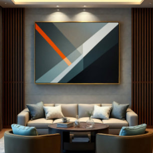Lienzo Acento geométrico abstracto naranja