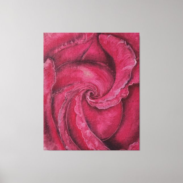 Lienzo Acercamiento a la rosa roja (Anverso)