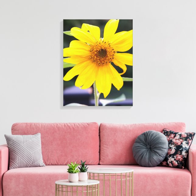 Lienzo Acercamiento al girasol amarillo bonito (Insitu (Sala de estar))