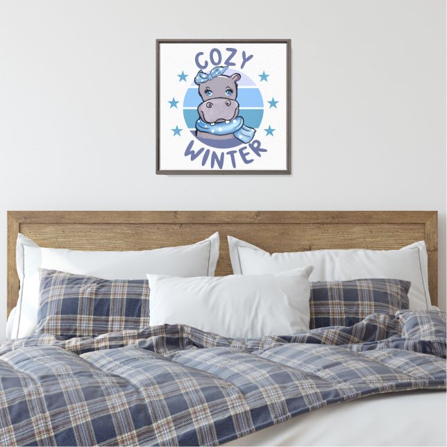 Lienzo Acogedor animal de invierno (Insitu(Dormitorio))