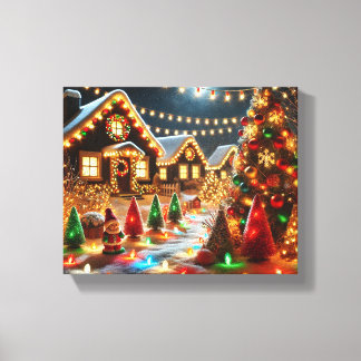 Lienzo Acogedores Navidades Wonderland con luces festivas