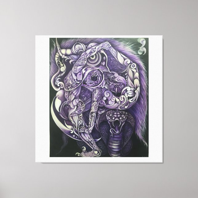 Lienzo Acrobacia en el bosque nacional (Anverso)