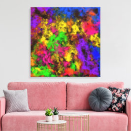 Lienzo Acrylic Neon Colors Paint Splatter Splash Abstract