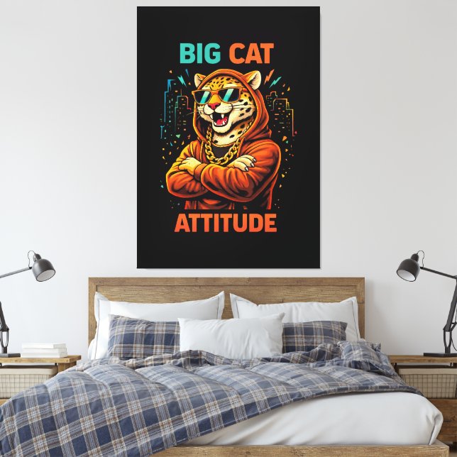 Lienzo Actitud de gato grande (Insitu(Dormitorio))