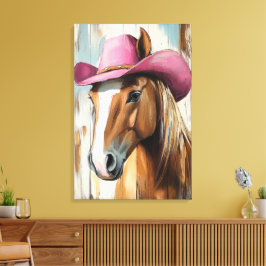 Lienzo Actitud de las vacas: Gorra rosado caliente con en