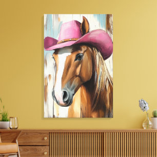 Lienzo Actitud de las vacas: Gorra rosado caliente con en