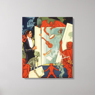 Lienzo Acto de magia del mago vintage Carter el Grande