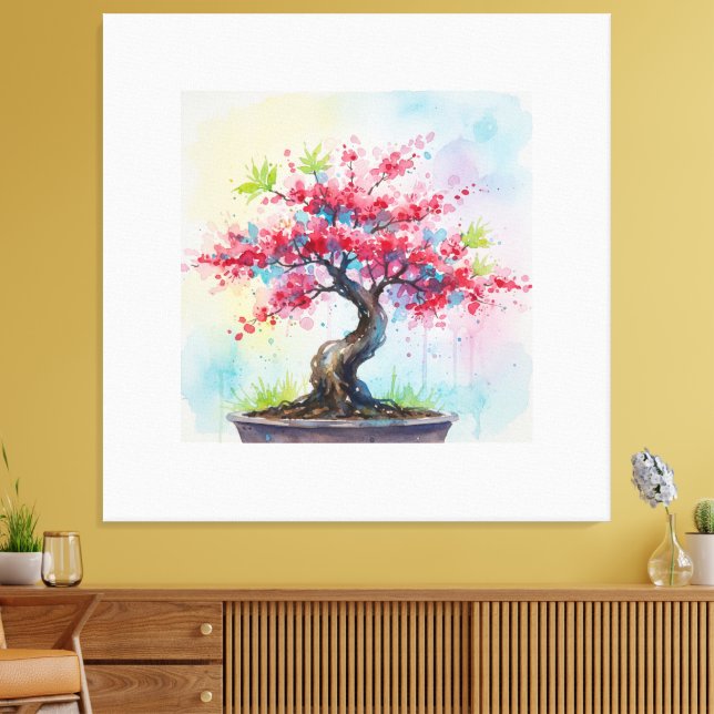 Lienzo Acuarela Bonsai (Insitu (Sala de estar))
