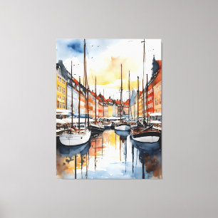 Lienzo acuarela de Copenhague