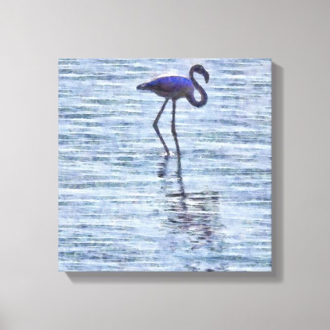 Lienzo Acuarela De Flamingo De Alto (Anverso)