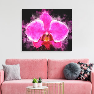 Lienzo Acuarela de flor de orquídea - rosa bb 02