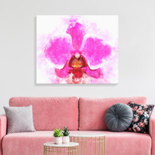 Lienzo Acuarela de flor de orquídea - rosa wb 02