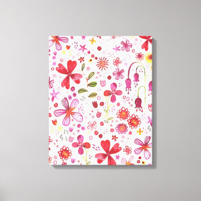 Lienzo Acuarela de Flor Silvestre Moderna (Anverso)