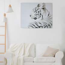 Acuarela de tigre blanco