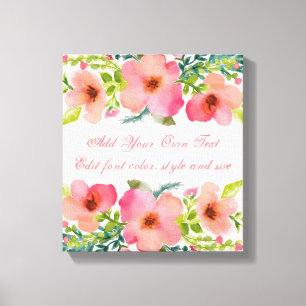 Lienzo Acuarela floral personalizada linda