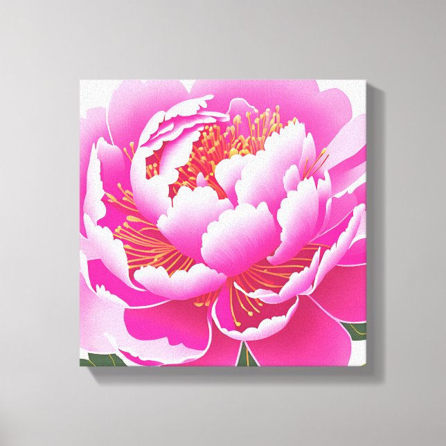 Lienzo Acuarela floral rosa (Anverso)