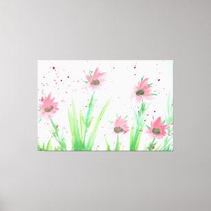 Lienzo Acuarela floral rosa