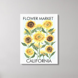 Lienzo Acuarela Girasol Flor Floral