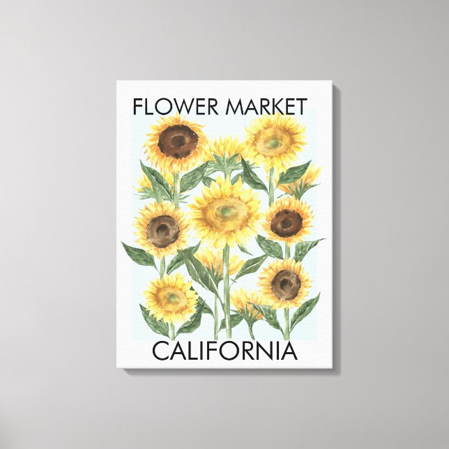 Lienzo Acuarela Girasol Flor Floral  (Anverso)
