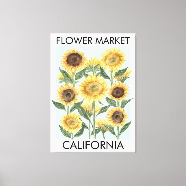 Lienzo Acuarela Girasol Flor Floral  (Anverso)