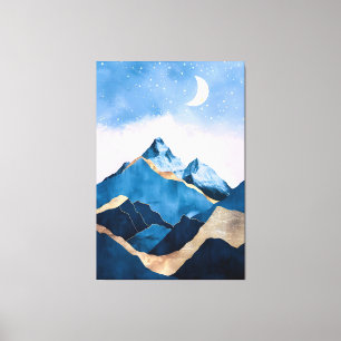 Lienzo Acuarela Golden Celestial Peaks