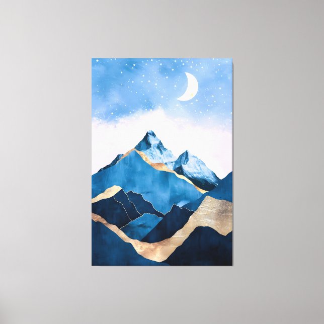 Lienzo Acuarela Golden Celestial Peaks (Anverso)