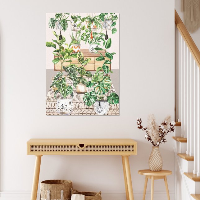 Lienzo Acuarela Hogares Tropicales (In situ boho interior)