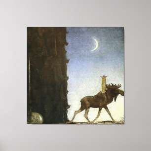 Lienzo Acuarela “Leap the Elk” de John Bauer