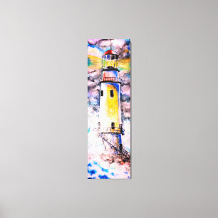 Lienzo Acuarela - Lighthouse Sunset - Pintura