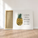 Lienzo Acuarela moderna piña y cita graciosa positiva<br><div class="desc">Acuarela moderna piña y cita graciosa positiva</div>