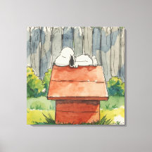 Acuarela Perro Durmiendo en Casa de Perro Roja Art