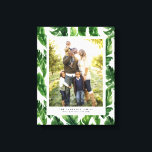 Lienzo Acuarela tropical Banana deja foto de patrón<br><div class="desc">Muestra uno de los mejores momentos de tu familia con este lienzo envuelto con fotos de vegetación de personalizable. Este lienzo tropical envuelto presenta un patrón de hojas de plátano acuáticas.</div>