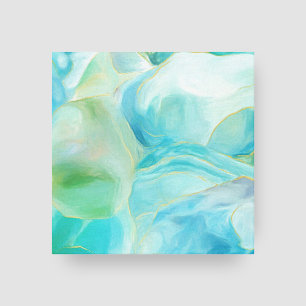 Lienzo Acuarela Tropical Turquesa Abstracta Piedra Precio