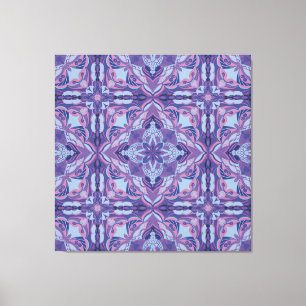 Lienzo Acuarela Violeta Azulejo Baldosa Española 