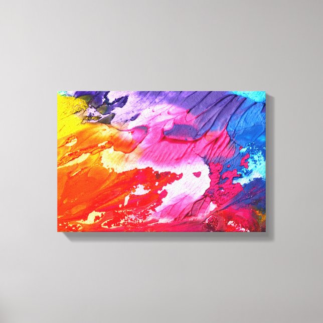 Lienzo acuarelas, colores vivos, obras abstractas, (Anverso)