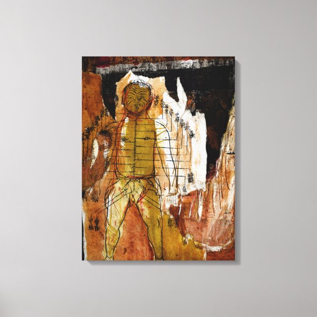 Lienzo Acupuntura, collage y medios mixtos (Anverso)