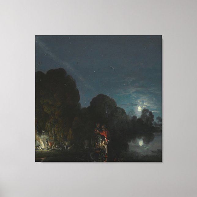 Lienzo Adam Elsheimer el resto en el vuelo a Egipto (Anverso)