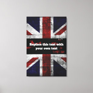 Lienzo Add text on English flag Throw Pillow