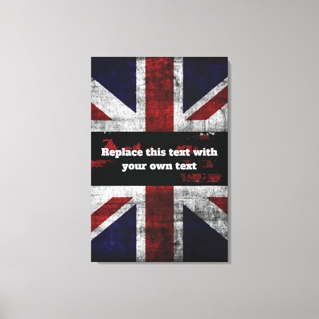 Lienzo Add text on English flag Throw Pillow (Anverso)