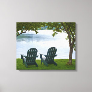 Lienzo Adirondack preside hacer frente a un lago