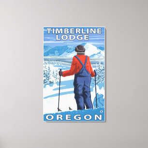 Lienzo Admiración al esquiador - Timberline Lodge, Oregón