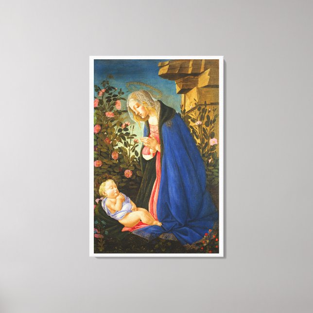 LIENZO ADORA VIRGEN DE NIÑO CRISTO DORMIDO (Anverso)