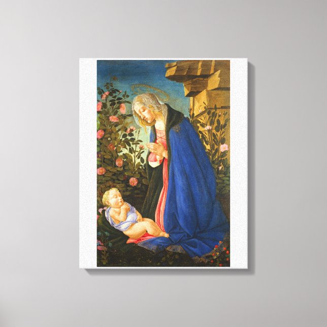 LIENZO ADORA VIRGEN DE NIÑO CRISTO DORMIDO (Anverso)