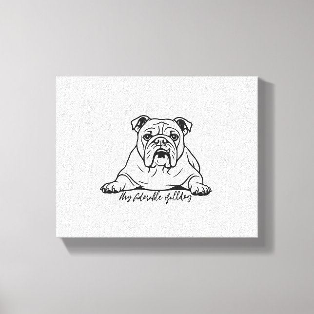 Lienzo Adorable Bulldog (Anverso)